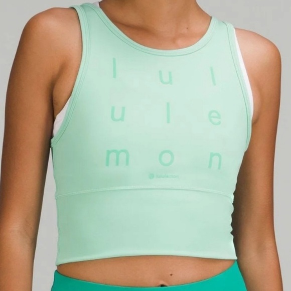 Lululemon Power Pivot Everlux Tank Top Motif Mint Green Reversible - Picture 1 of 14